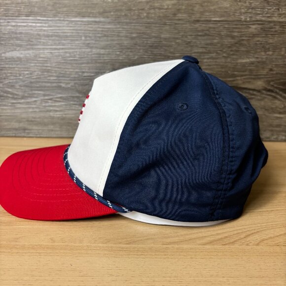 Puma Hat Cap Snap Back Blue Performance Pars & Stripes Golf Golfing Adjustable - Picture 4 of 10